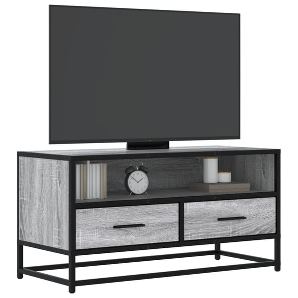 vidaXL TV-benk grå sonoma 80x34,5x40 cm konstruert tre og metall