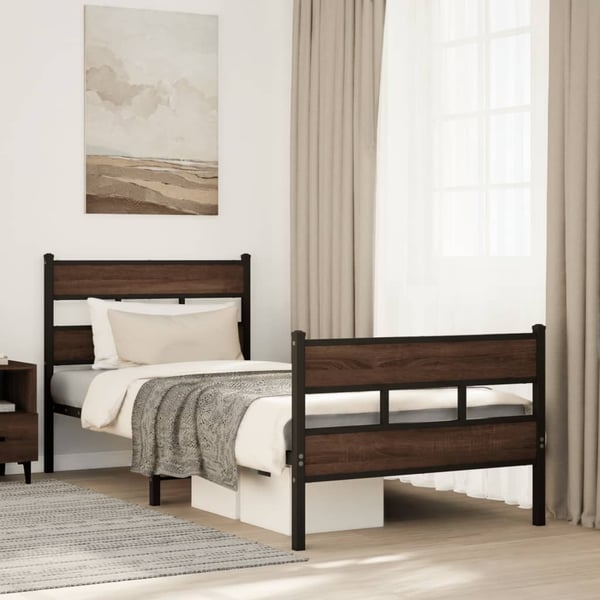 vidaXL Sengeramme uten madrass med hodegavl og fotgavl 107x203 cm