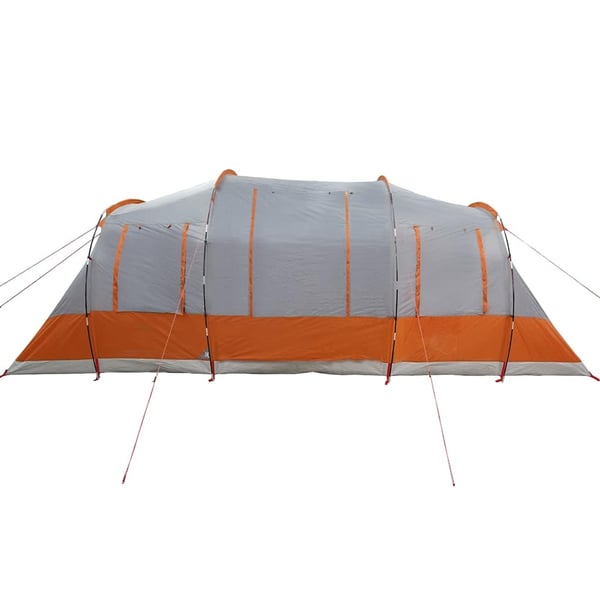 vidaXL Tunneltelt for camping 4 personer grå og oransje vanntett