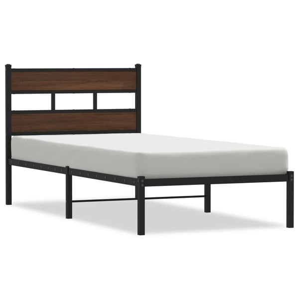 vidaXL Sengeramme uten madrass med hodegavl brun eik 90x200 cm