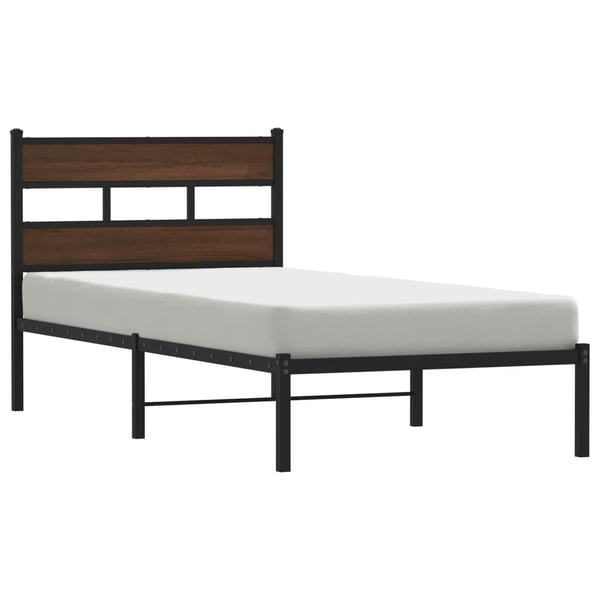 vidaXL Sengeramme uten madrass med hodegavl brun eik 100x200 cm