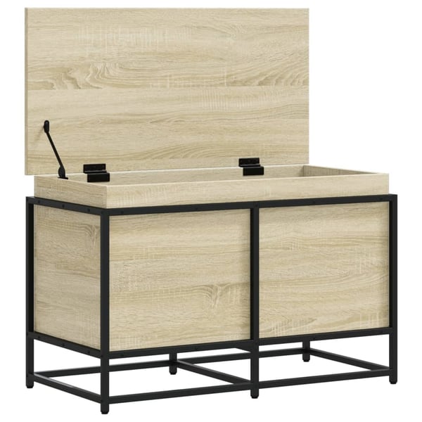 vidaXL Oppbevaringsboks lokk sonoma eik 80x40x51,5 cm konstruert tre