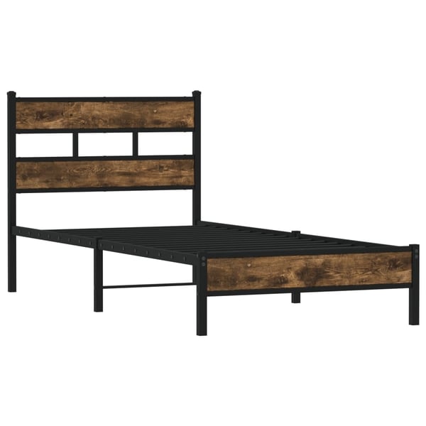 vidaXL Sengeramme uten madrass med hodegavl sonoma eik 90x200 cm