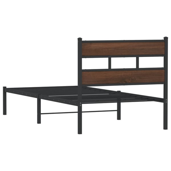 vidaXL sengeramme m. sengegavl 100x190 cm uden madras brunt eg