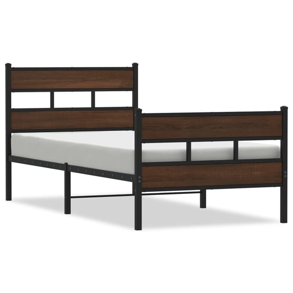 vidaXL Sengeramme uten madrass med hodegavl og fotgavl 100x200 cm