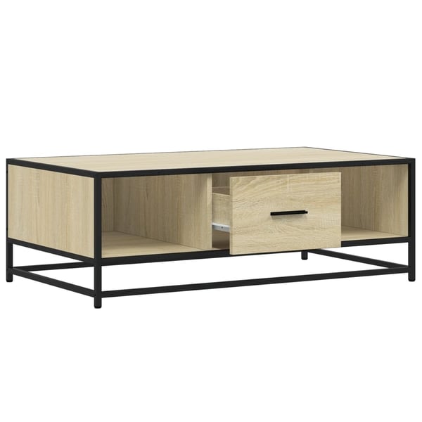 vidaXL Salongbord sonoma eik 100x57x35 cm konstruert tre og metall