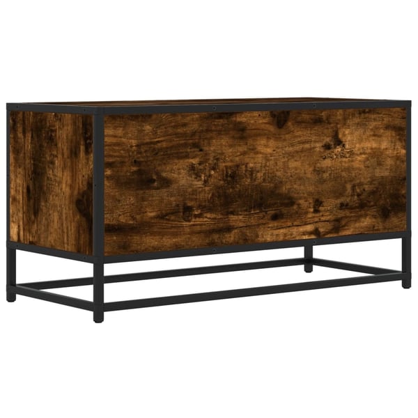 vidaXL TV-benk røkt eik 80x34,5x40 cm konstruert tre og metall