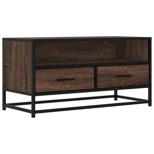 vidaXL TV-benk brun eik 80x34,5x40 cm konstruert tre og metall