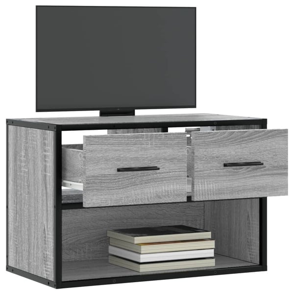 vidaXL tv-bord 60x31x39,5 cm konstrueret træ og metal grå sonoma-eg