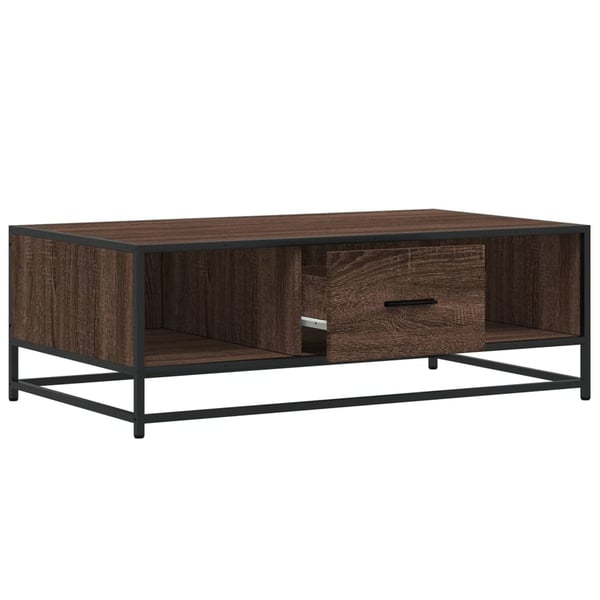vidaXL Salongbord brun eik 100x57x35 cm konstruert tre og metall