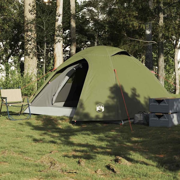 vidaXL Camping Teltta Dome 4-hengen oliivinvihreä vedenpitävä