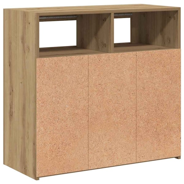 vidaXL Skjenk med LED-lys artisan eik 80x35x75 cm konstruert tre