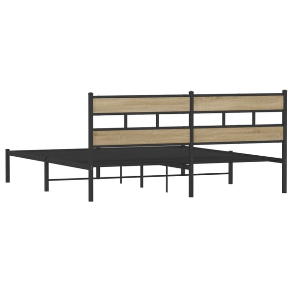 vidaXL Sengeramme i metall uten madrass sonoma eik 193x203 cm