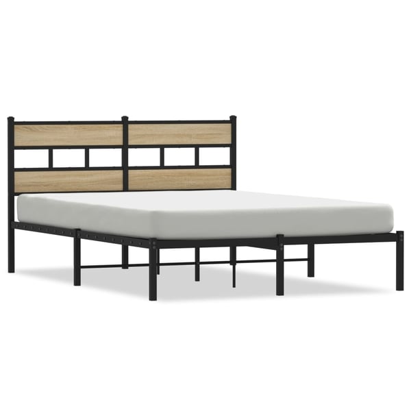 vidaXL Sengeramme i metall uten madrass sonoma eik 150x200 cm