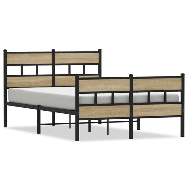 vidaXL Sengeramme i metall uten madrass sonoma eik 120x190 cm