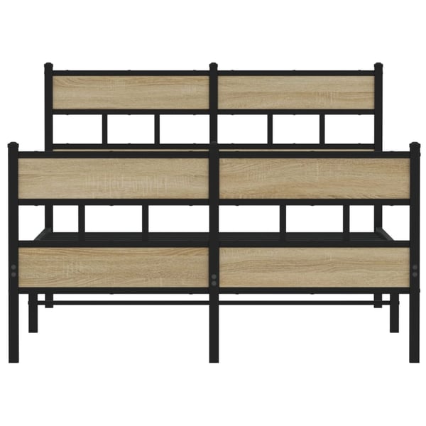 vidaXL Sengeramme i metall uten madrass sonoma eik 120x190 cm