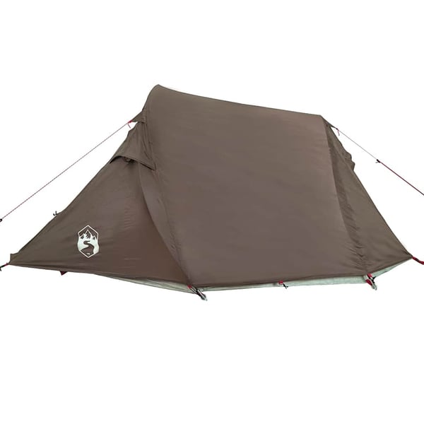 vidaXL Tunneltelt for camping 2 personer brun vanntett