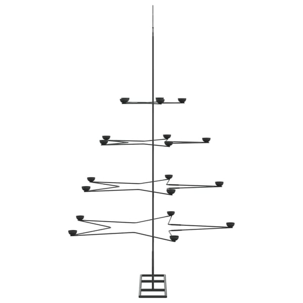 vidaXL Metallinen koristejoulukuusi musta 140 cm
