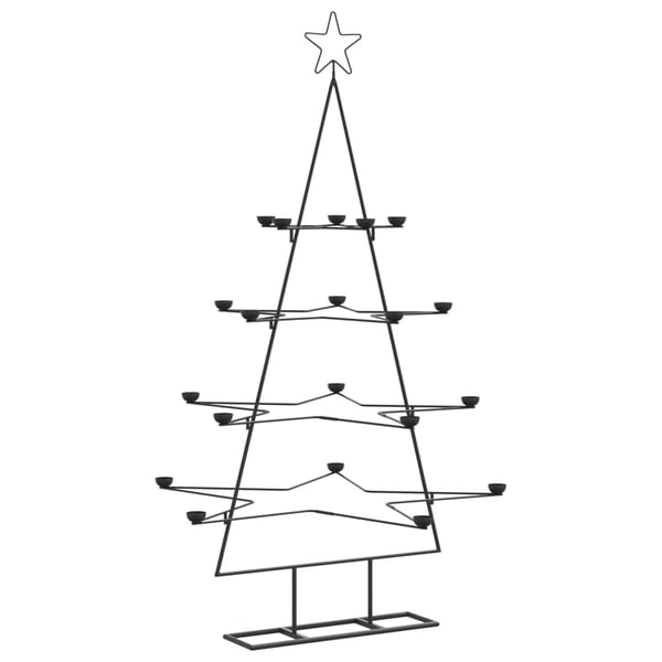 vidaXL Metallinen koristejoulukuusi musta 140 cm