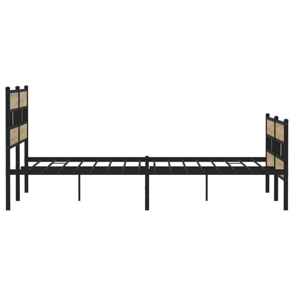 vidaXL Sengeramme i metall uten madrass sonoma eik 200x200 cm
