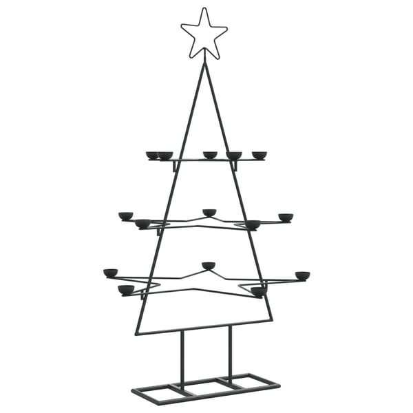 vidaXL Metallinen koristejoulukuusi musta 105 cm