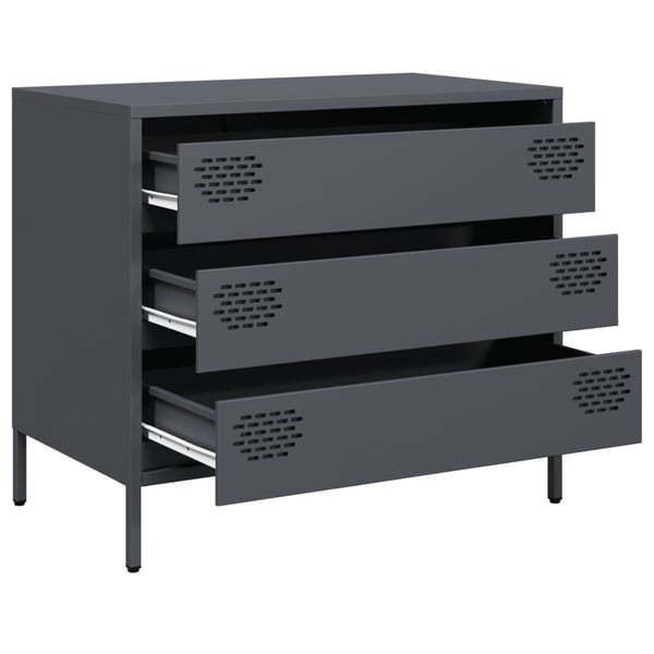vidaXL Skjenk antrasitt 68x39x58,5 cm kaldvalset stål