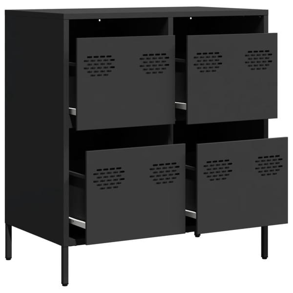 vidaXL Oppbevaringskap svart 68x39x73,5 cm kaldvalset stål