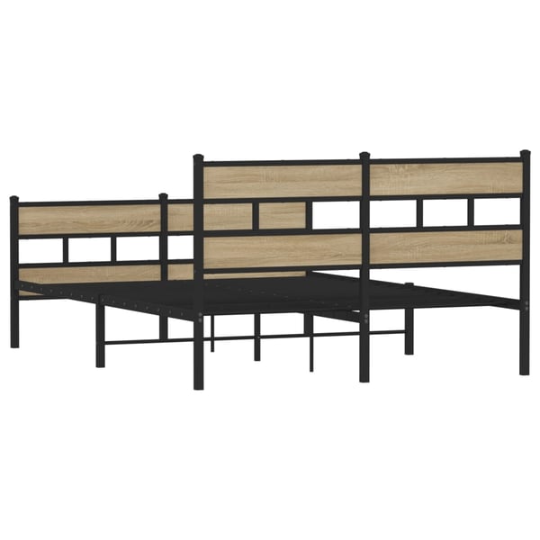vidaXL Sengeramme i metall uten madrass sonoma eik 160x200 cm