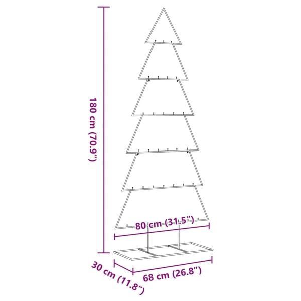 vidaXL Juletre til dekorasjon metall svart 180 cm