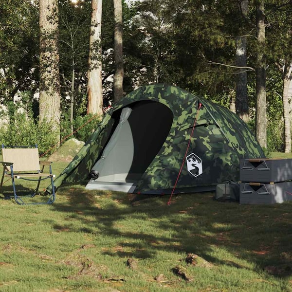 vidaXL Tunneltelt for camping 3 personer kamuflasje vanntett
