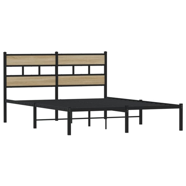 vidaXL Sengeramme i metall uten madrass sonoma eik 160x200 cm