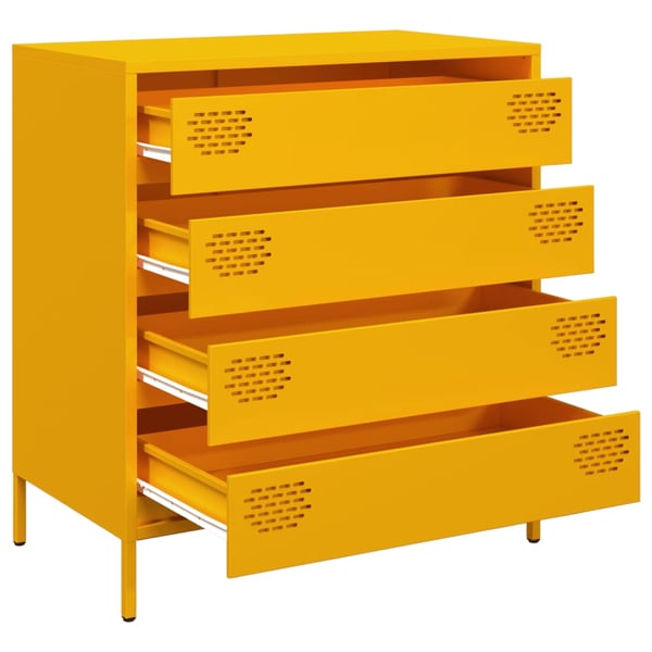 vidaXL skab 68x39x73,5 cm koldvalset stål sennepsgul