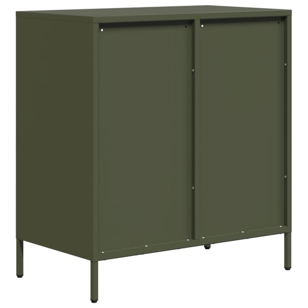 vidaXL skab 68x39x73,5 cm koldvalset stål olivengrøn