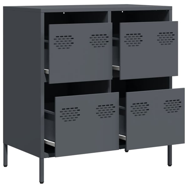 vidaXL Skjenk antrasitt 68x39x73,5 cm kaldvalset stål