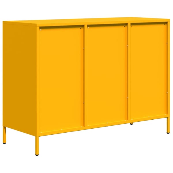 vidaXL Skjenk sennepsgul 101,5x39x73,5 cm kaldvalset stål