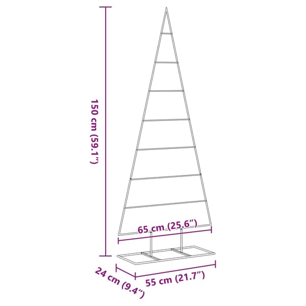 vidaXL Juletre til dekorasjon metall svart 150 cm