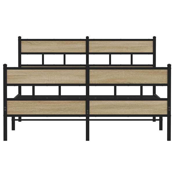 vidaXL Sengeramme i metall uten madrass sonoma eik 140x190 cm