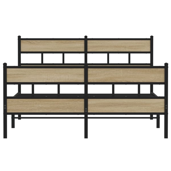 vidaXL Sengeramme i metall uten madrass sonoma eik 140x200 cm