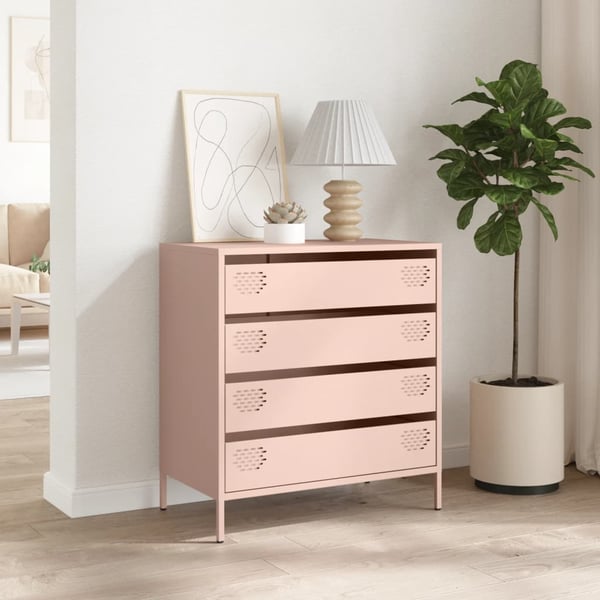vidaXL Skjenk rosa 68x39x73,5 cm kaldvalset stål