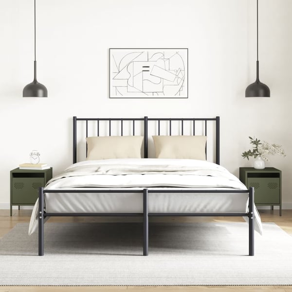 vidaXL sengeborde 2 stk. 35x39x43,5 cm stål olivengrøn