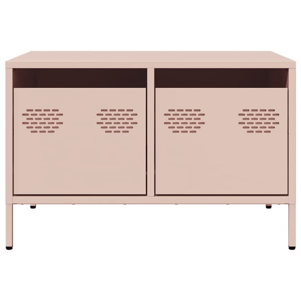 vidaXL tv-bord 68x50x43,5 cm koldvalset stål lyserød