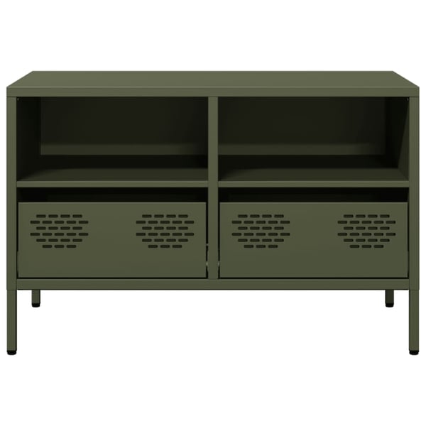 vidaXL TV-benk olivengrønn 68x39x43,5 cm kaldvalset stål