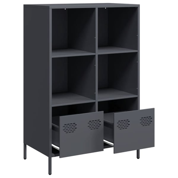 vidaXL Highboard antrasitt 68x39x103,5 cm stål