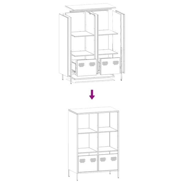 vidaXL Highboard Oliivinvihreä 68x39x103,5 cm Teräs