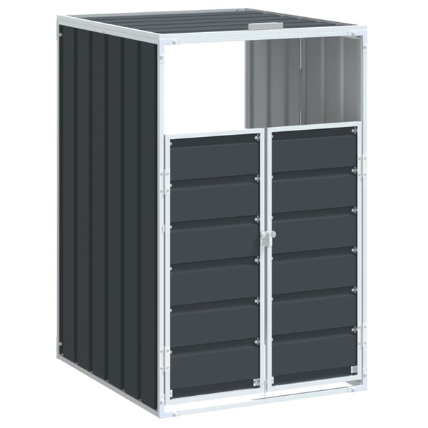 vidaXL Søppeldunkskur for enkelt dunk antrasitt 72x81x115 cm stål