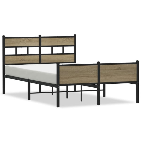 vidaXL Sengeramme uten madrass sonoma eik 120x200 cm konstruert tre