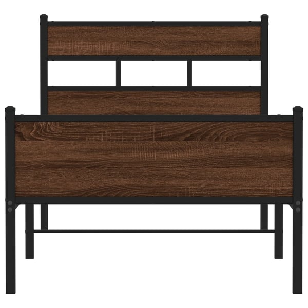 vidaXL Sengeramme uten madrass brun eik 75x190 cm konstruert tre