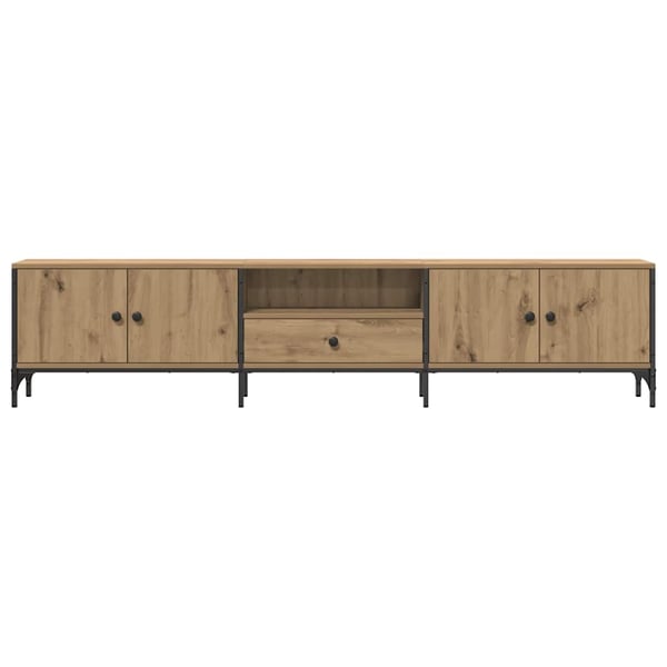 vidaXL TV-benk med skuff artisan eik 200x25x44 cm konstruert tre