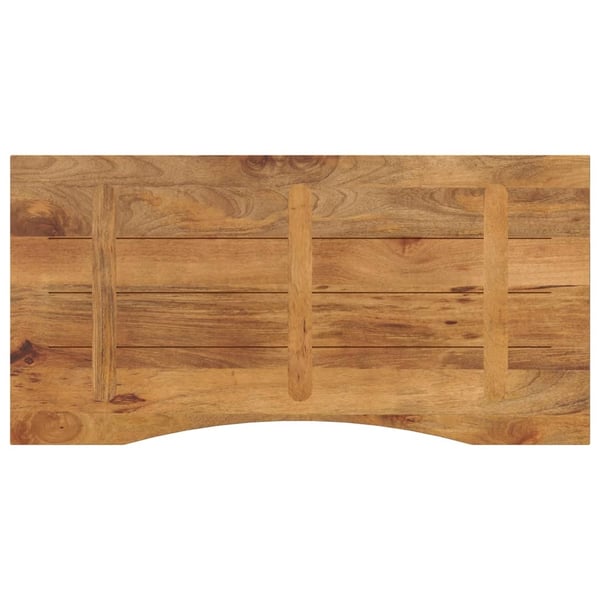 vidaXL Skrivebordsplate med kurve 140x60x2,5 cm heltre grovt mangotre