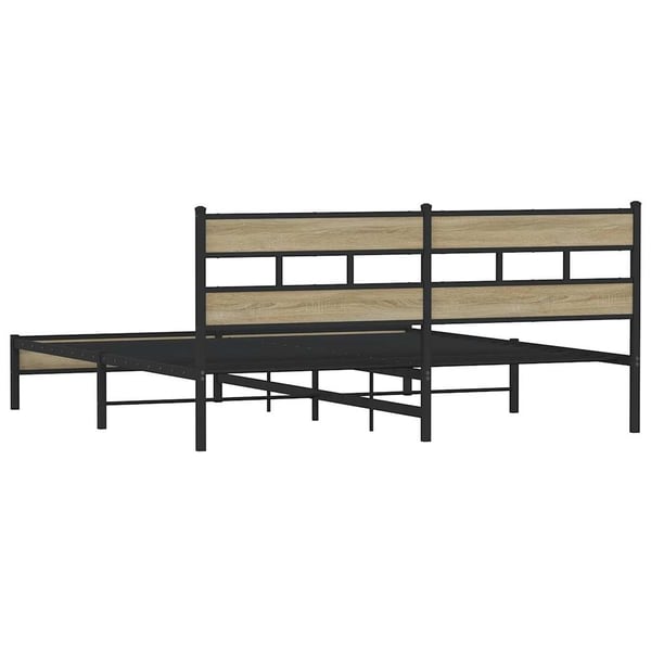 vidaXL Sengeramme i metall uten madrass sonoma eik 200x200 cm